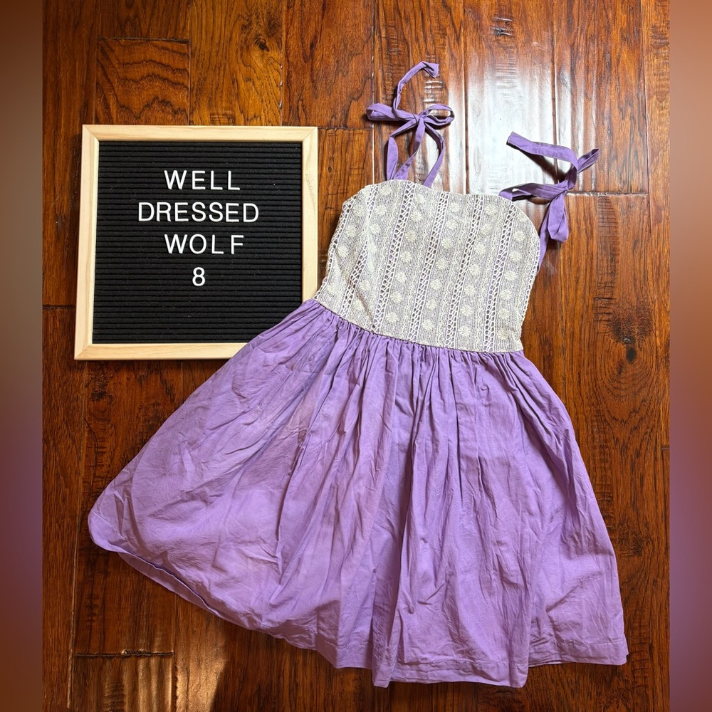 Well Dressed Wolf Lavender and Cream Kids Dress